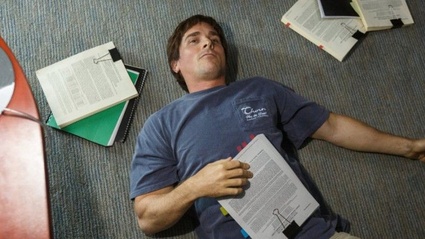 Sul set de La Grande Scommessa insieme ad Adam McKay, Steve Carrell e Christian Bale