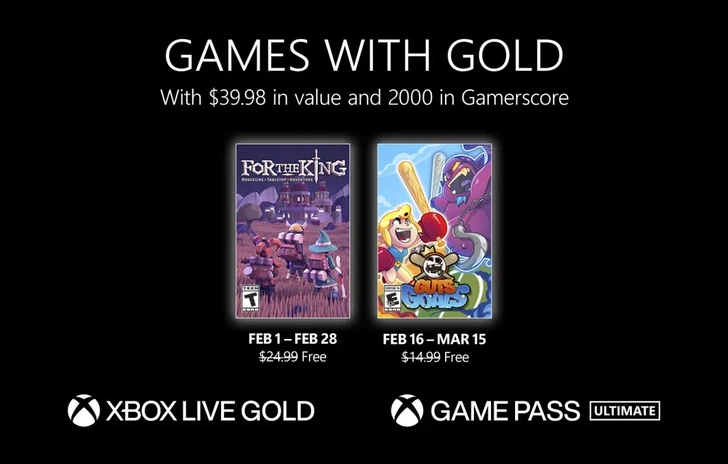 Games with Gold i titoli di febbraio
