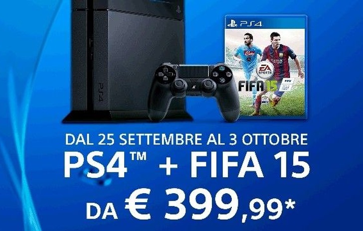 Dal 25 Settembre al 3 Ottobre PS4 e Fifa15 a 399�