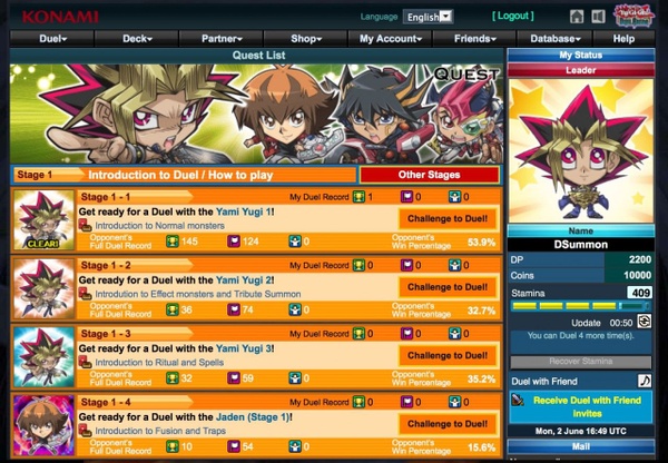 Disponibile il nuovo browser game dedicato a Yu-gi-oh!