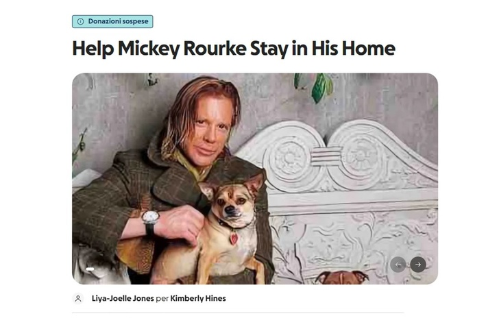 Mickey Rourke si ribella alla campagna GoFundMe