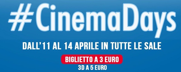 Tornano i CinemaDays! Tantissimi film a soli 3 euro