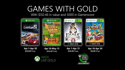 Fable e Project Cars 2 tra i titoli Games With Gold di Aprile