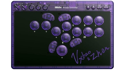 8BitDo - Controller arcade Transparent Purple Signature Edition