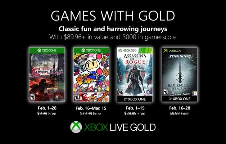 Annunciati i Games With Gold di Febbraio