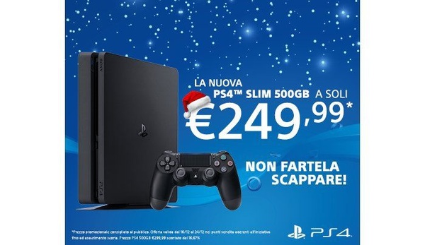 PS4 Slim a 50&#8364; in meno fino a Natale