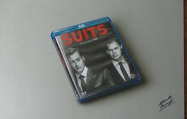 Suits Stagione Tre disegno in 3D di Marcello Barenghi