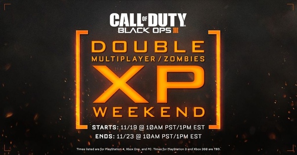 Weekend a doppia Esperienza per CoD: Black Ops III