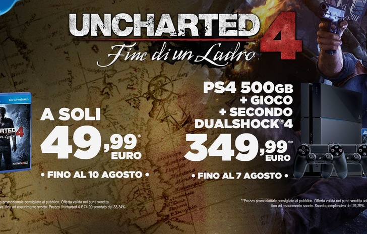 Uncharted 4 e Bundle Ps4 scontatissimi per un breve periodo