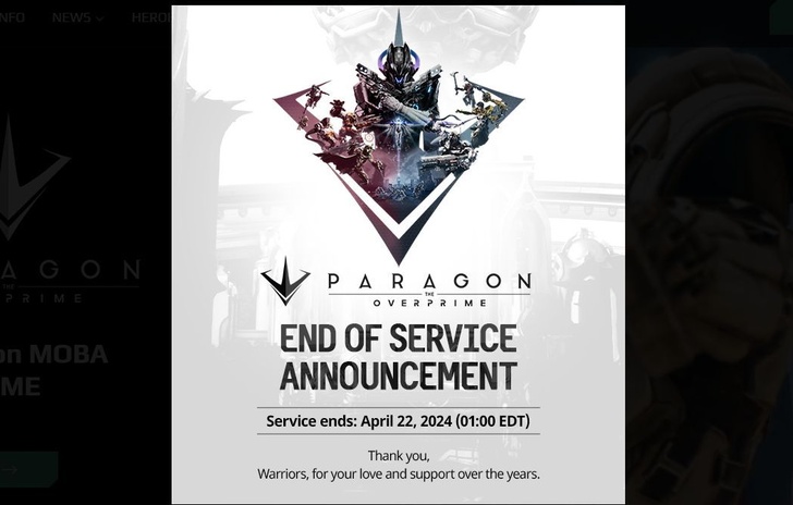 Paragon The Overprime chiude i battenti