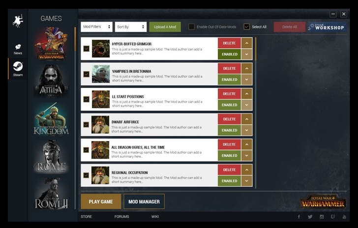 Supporto ufficiale ai Mod Steam Workshop per Total War WARHAMMER