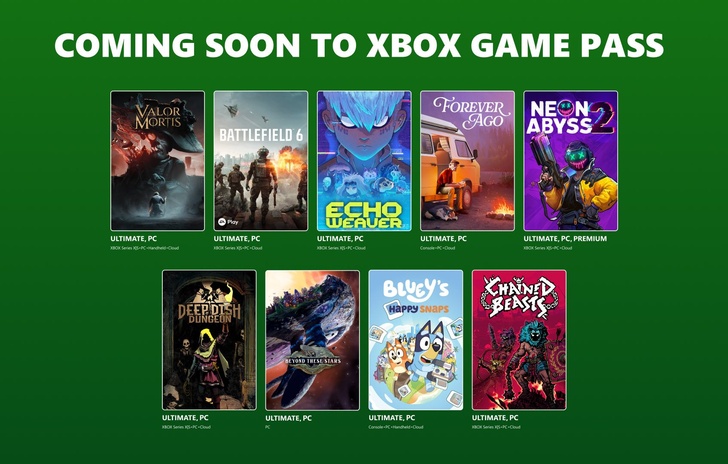 Xbox Game Pass la prima ondata di ottobre con Battlefield 6