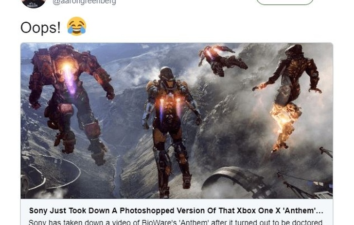 Greenberg sfotte Sony per il video di Anthem