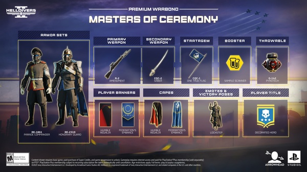 Helldivers 2: il Warbond Maestri di Cerimonie è in arrivo