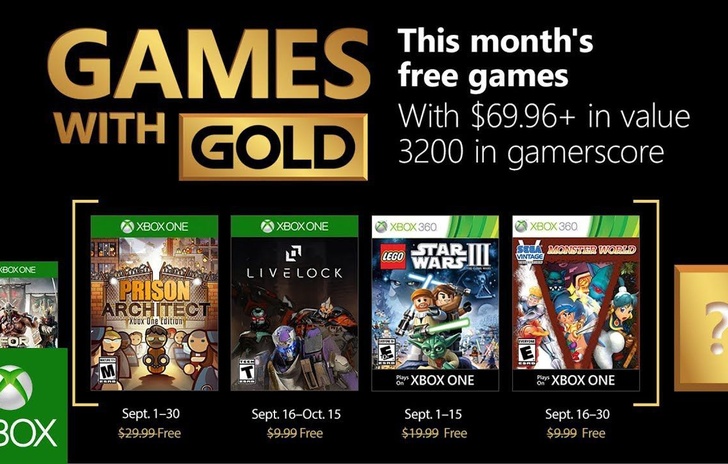 Annunciati i Games With Gold di Settembre