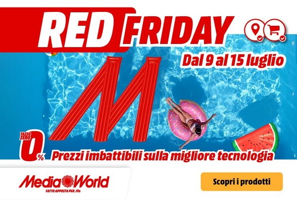 Mediaworld lancia il Red Friday: un venerdi lungo una settimana