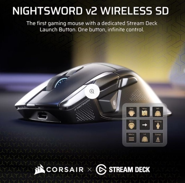 Corsair NIGHTSWORD v2 Wireless SD: il mouse con Stream Deck