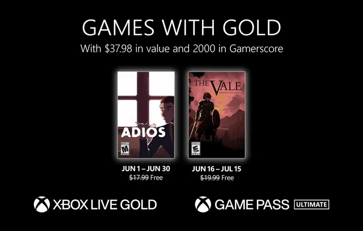Games with Gold i titoli di giugno