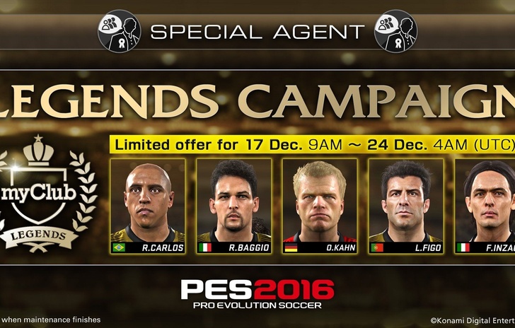 Le leggende del calcio arrivano nel myClub di PES 2016