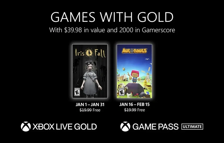 Games with Gold i titoli di gennaio