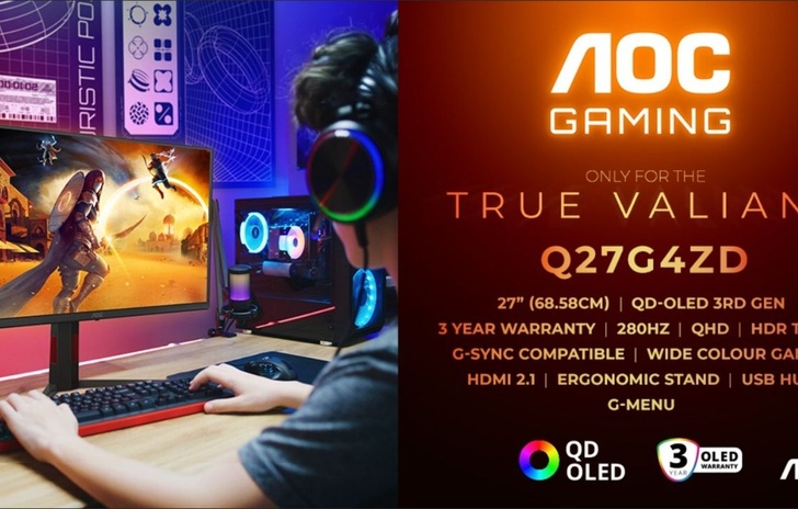 AOC GAMING Q27G4ZD Ecco il QDOLED a 280 Hz