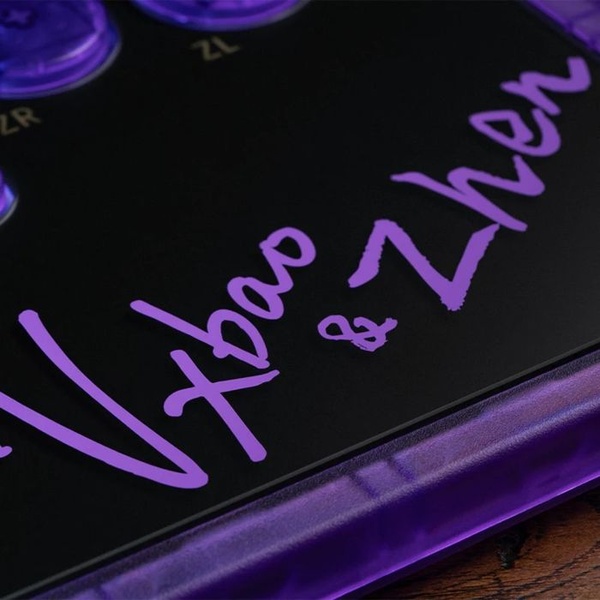 8BitDo - Controller arcade Transparent Purple Signature Edition