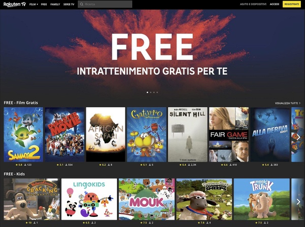 Cinema gratis per tutti su Rakuten