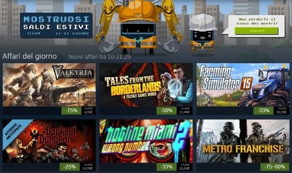 Sono iniziati i saldi di Steam!