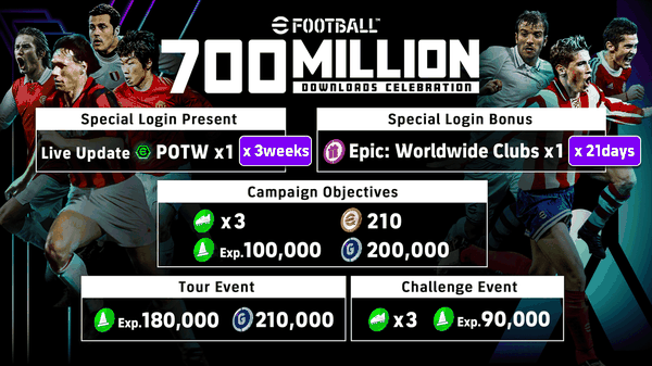 eFootball celebra 700 milioni di download 