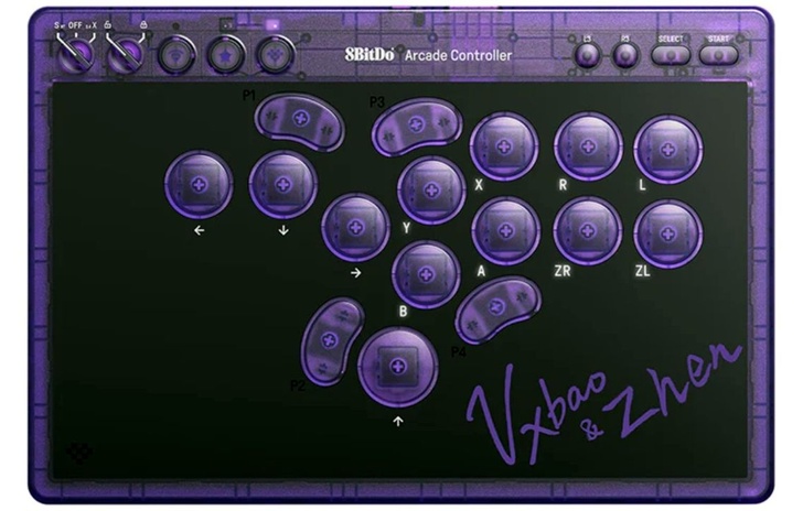 8BitDo Controller arcade Transparent Purple Signature Edition