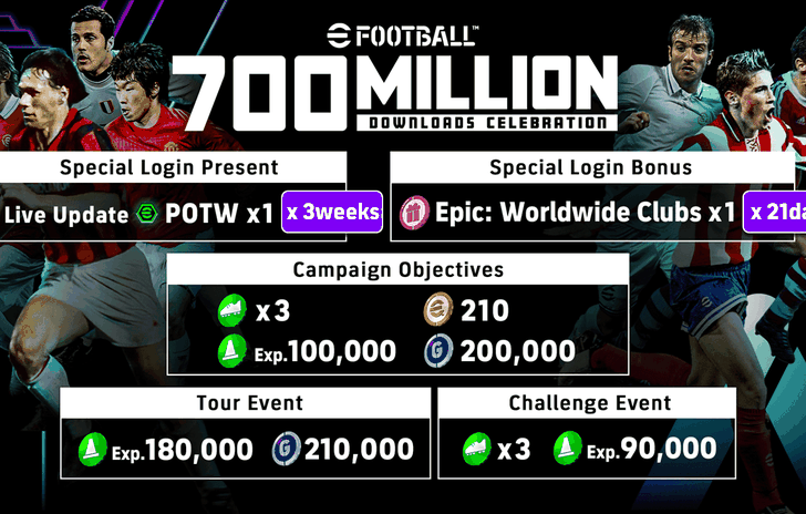 eFootball celebra 700 milioni di download 