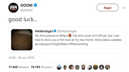 Il geniale commento di Id Software al post della NASA