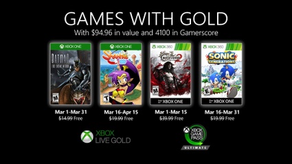 Microsoft presenta i Games with gold di Marzo
