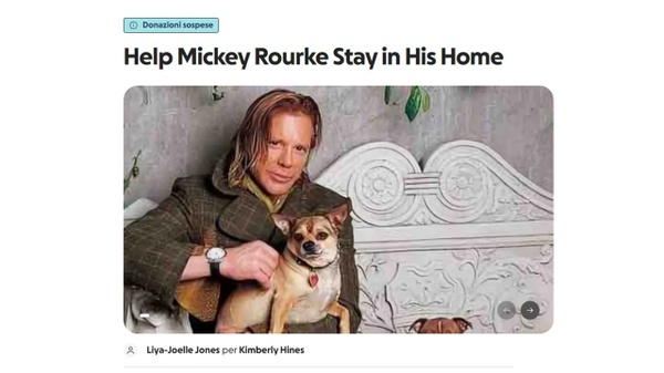 Mickey Rourke si ribella alla campagna GoFundMe