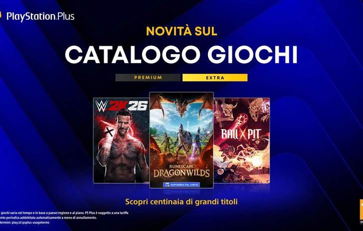 PlayStation Plus i giochi Extra e Premium di settembre con WWE 2K26