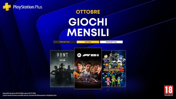 PlayStation Plus: i giochi di ottobre, con F1 25