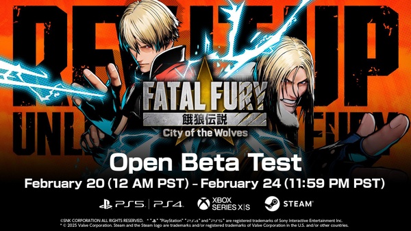 Fatal Fury: City of the Wolves, annunciata open beta dal 20 al 24 febbraio