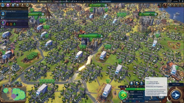 Una megalopoli da 2.7 Miliardi di abitanti su Civilization VI