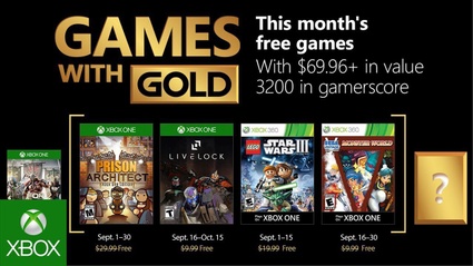 Annunciati i Games With Gold di Settembre