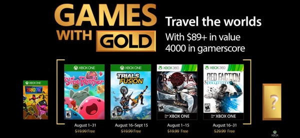 Ecco i titoli ufficiali dei Games With Gold di Agosto