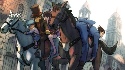 Copertina ufficiale per Professor Layton Vs. Phoenix Wright: Ace Attorney