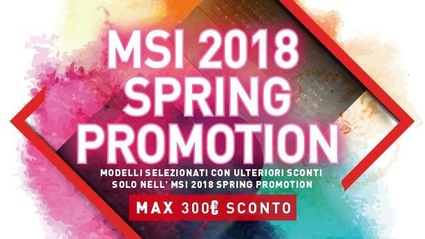 Sconti e omaggi per la nuova promozione MSI