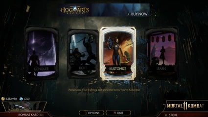 Mortal Kombat 11, spuntano le pubblicita di Hogwarts Legacy nei menu 