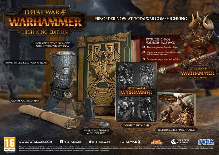 Data di uscita bonus pre order e limited per Total War Warhammer
