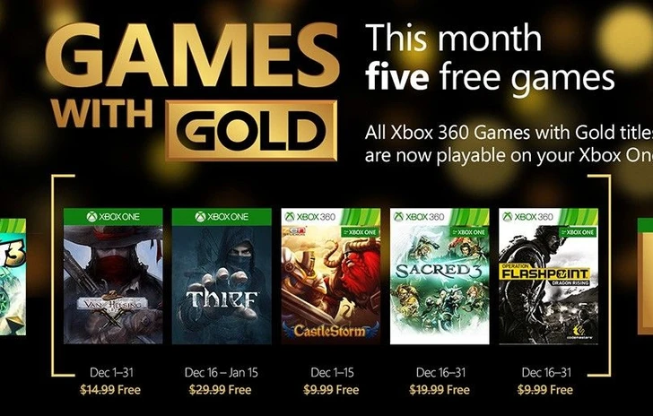 Annunciati i Games With Gold di Dicembre