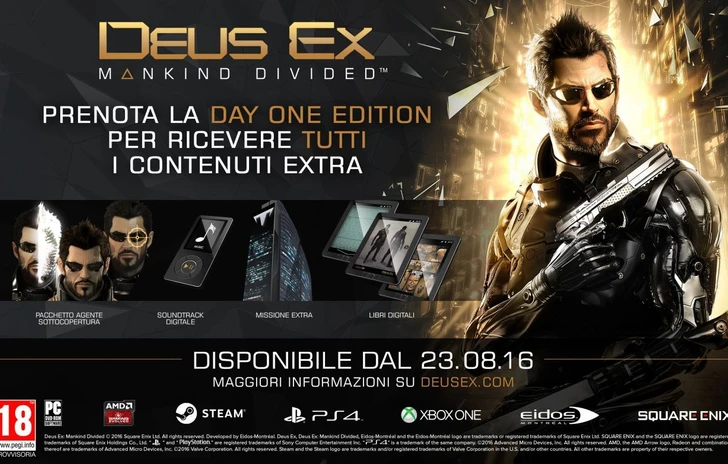 Nuovo trailer e edizioni speciali per Deus Ex Mankind Divided