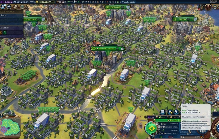 Una megalopoli da 27 Miliardi di abitanti su Civilization VI