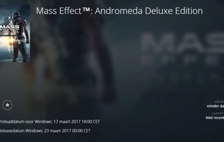 Mass Effect Andromeda in pre load dal 17 Marzo