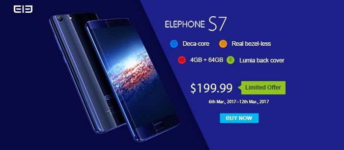 Una vendita aggressiva per lElephone S7 su TomTopcom