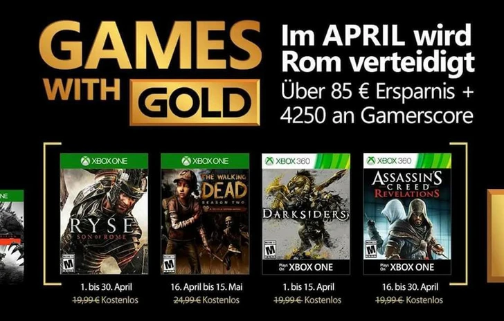 Annunciati i Games With Gold di Aprile